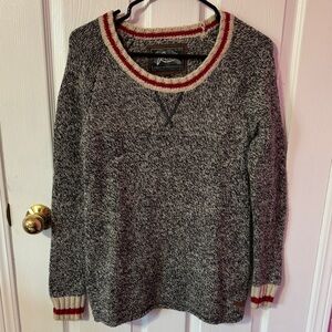 Roots Black and Red Women's Crew Neck Sweater